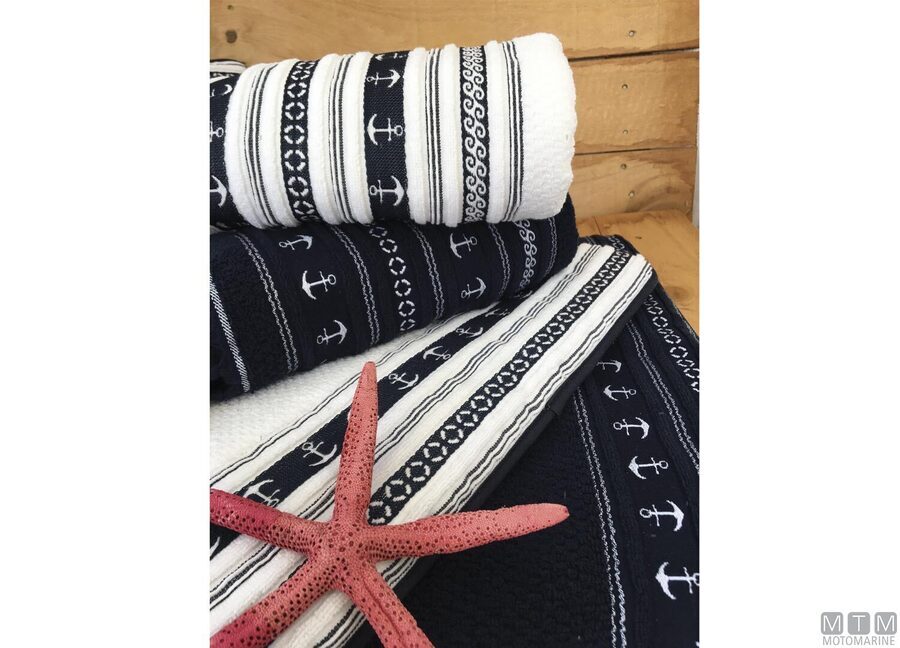 Set od 3 kupaonska ručnika Anchors bijele boje od 100% pamuka - Slika 4