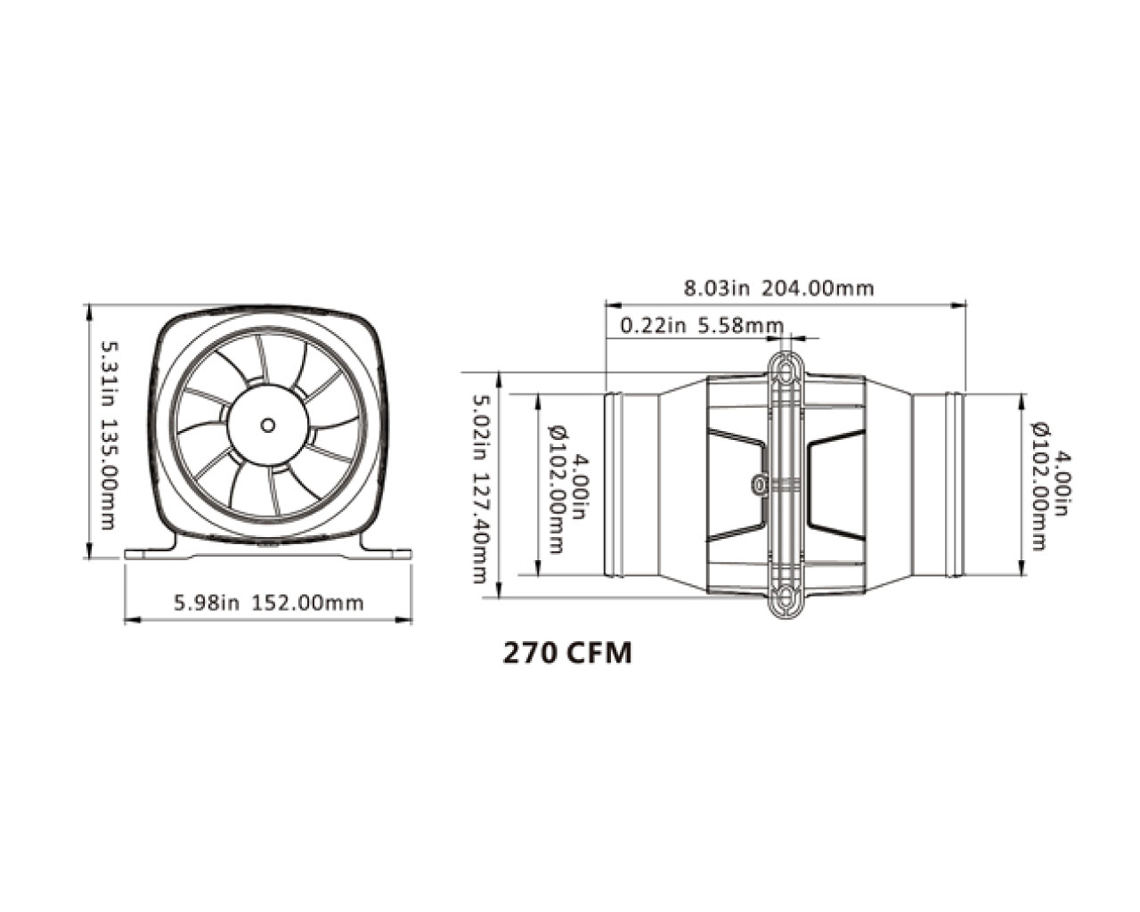 0016538 Ventilator 12v 270cfm 456cmb Sfib1 270 02